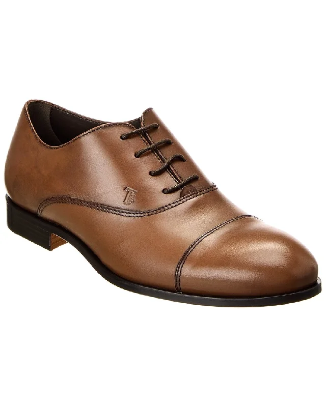 Men's Oxfords with a cap - toe design and a rubber heelTOD’s Leather Oxford