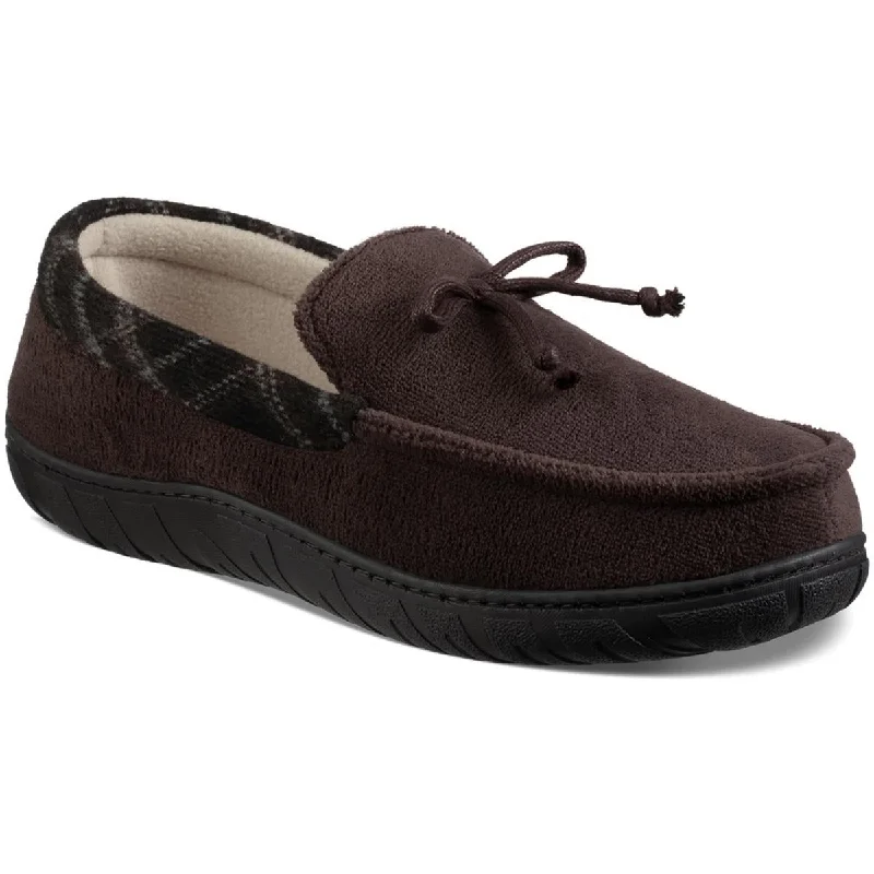 Men's slippers with a decorative pom - pom or tasselTotes Mens Faux Suede Slip On Loafer Slippers Men's slippers with a decorative pom - pom or tasselTotes Mens Faux Suede Slip On Loafer Slippers