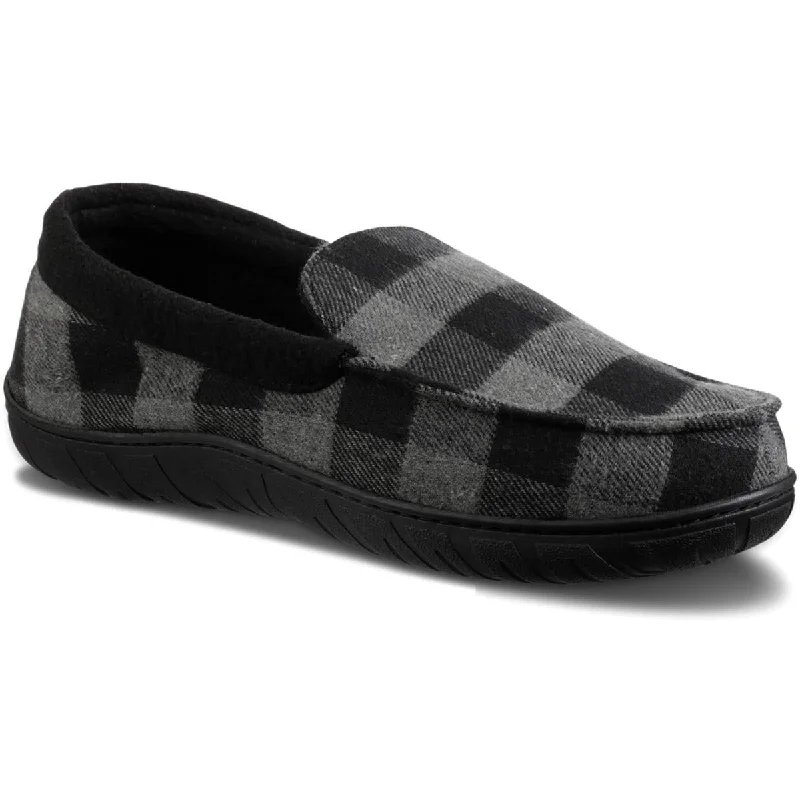 Men's slippers with a rubber sole for outdoor useTotes Mens Flannel Slip On Loafer Slippers Men's slippers with a rubber sole for outdoor useTotes Mens Flannel Slip On Loafer Slippers
