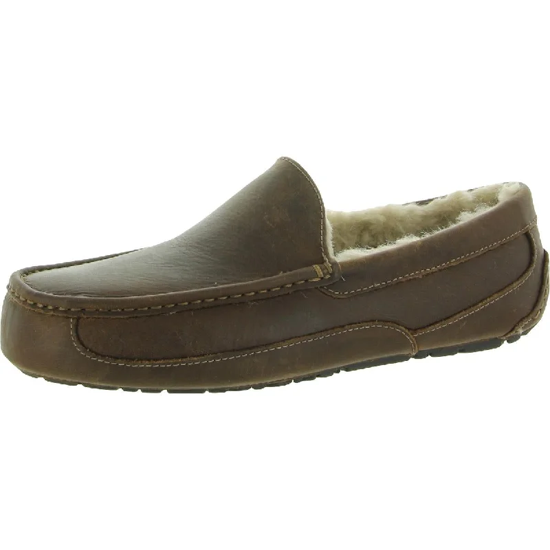 Men's slippers with a removable insole for cleaningUgg Mens Ascot Leather Slip On Loafer Slippers Men's slippers with a removable insole for cleaningUgg Mens Ascot Leather Slip On Loafer Slippers