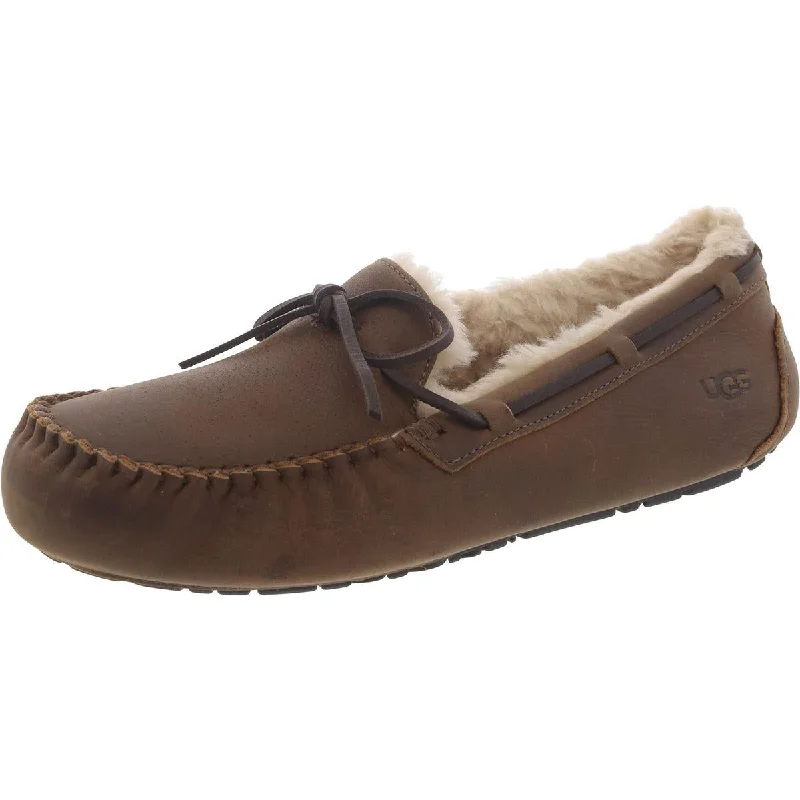 Men's slippers with a padded collar for comfortUgg Mens Leather Slip On Loafers