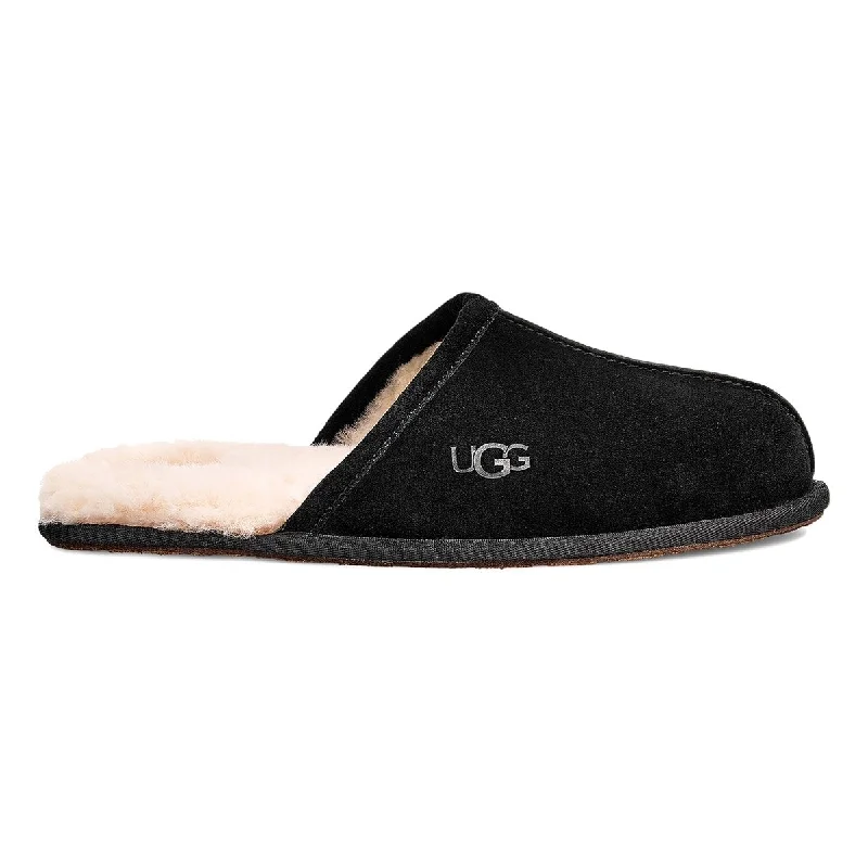 Men's slippers with a rubber sole for outdoor useUGG Men's Scuff Black Suede