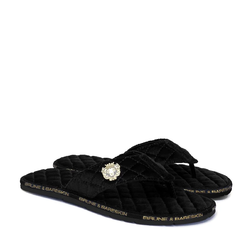 Leather men's slippers with a mule styleV-Shaped Quilted Slippers with Black Brand Lining Velvet Leather men's slippers with a mule styleV-Shaped Quilted Slippers with Black Brand Lining Velvet