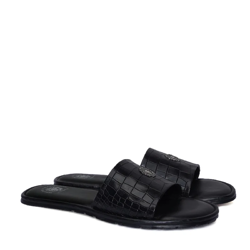 Men's slippers with a soft, flexible soleBlack Slider Slipper