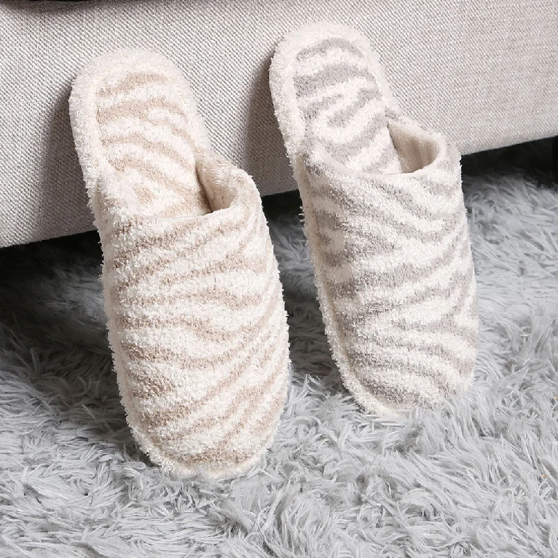 Men's slippers with a Velcro closure for easy on and offWinter Luxury Soft Zebra Pattern Slipper Pack of 6 Pairs Men's slippers with a Velcro closure for easy on and offWinter Luxury Soft Zebra Pattern Slipper Pack of 6 Pairs