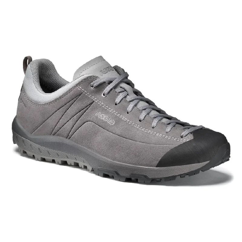 Men's hiking boots with a padded collar for comfortAsolo Space GV Mens Hiking Shoe - Cendre Men's hiking boots with a padded collar for comfortAsolo Space GV Mens Hiking Shoe - Cendre