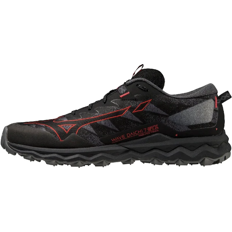 Trail - running men's shoes with a rugged outsoleMizuno Wave Daichi 7 GORE-TEX Mens Trail Running Shoes - Black Trail - running men's shoes with a rugged outsoleMizuno Wave Daichi 7 GORE-TEX Mens Trail Running Shoes - Black