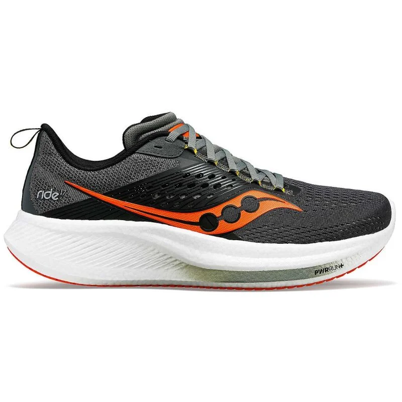 Men's running shoes with a padded heel collarSaucony Ride 17 2E WIDE Mens Running Shoes Men's running shoes with a padded heel collarSaucony Ride 17 2E WIDE Mens Running Shoes