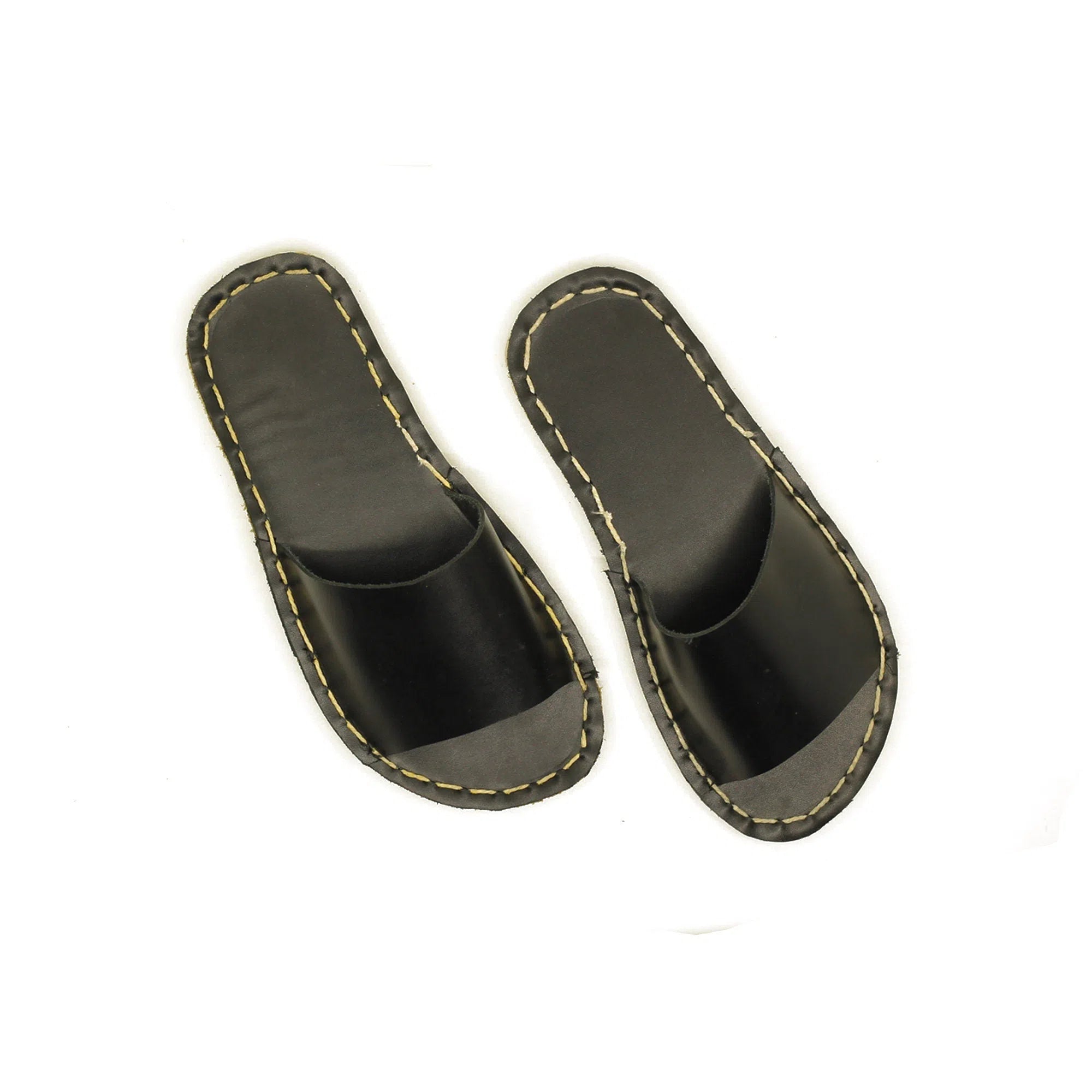 Men's barefoot shoes with a flexible rubber sole and leather upperTape Handmade Black Leather Slippers for Men Men's barefoot shoes with a flexible rubber sole and leather upperTape Handmade Black Leather Slippers for Men