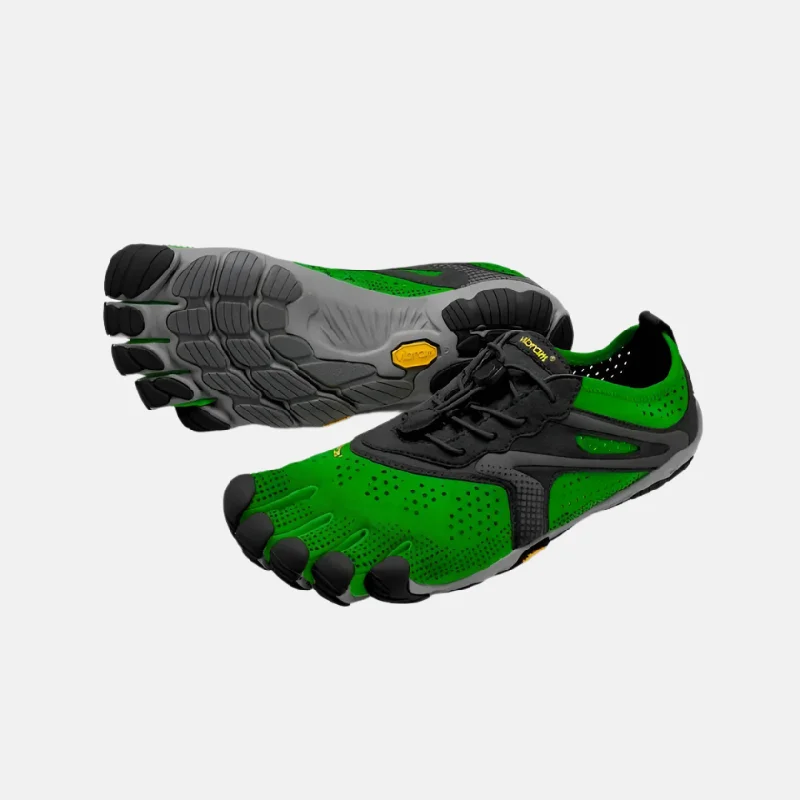 Men's running barefoot shoes with a colorful, modern printVibram V-Run Men's Barefoot Running Footwear -Green/Black