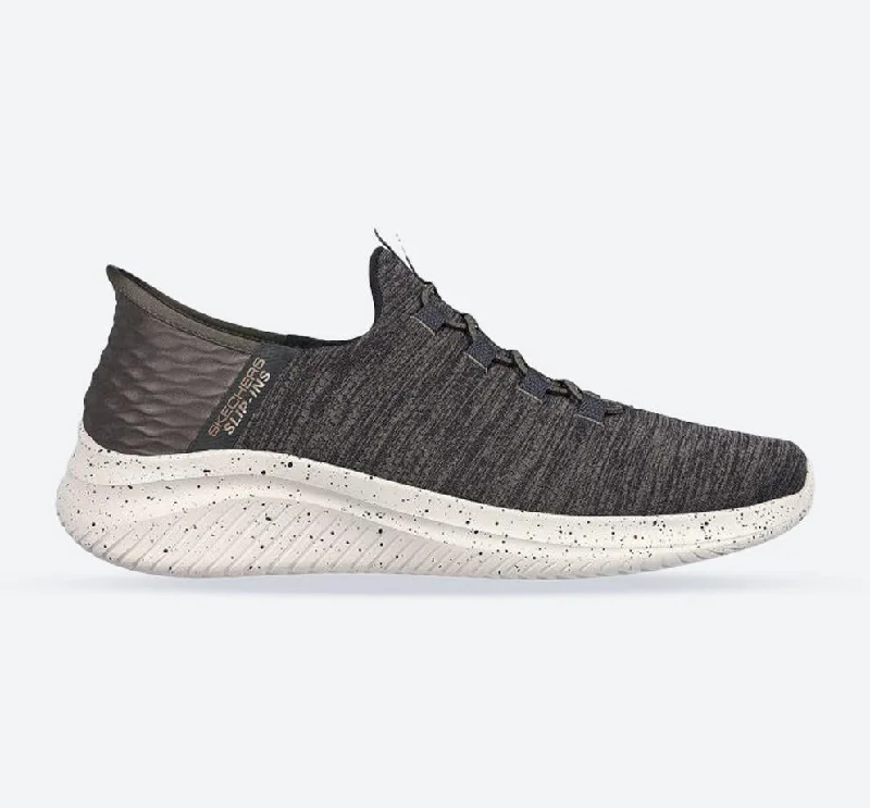Leather men's sneakers with a low - top designMen's Wide Fit Skechers 232452 Slip-ins Ultra Flex 3.0 Right Away Walking Sneakers - Olive Leather men's sneakers with a low - top designMen's Wide Fit Skechers 232452 Slip-ins Ultra Flex 3.0 Right Away Walking Sneakers - Olive