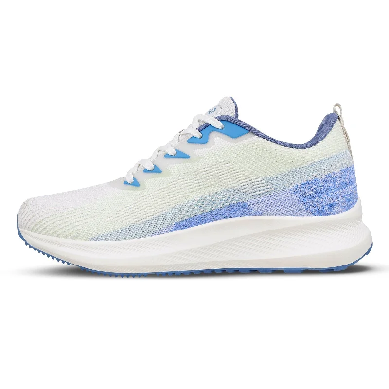 Men's walking shoes with a reflective strip for visibilityMen's Lace-up Sports Shoe - WS9114 White Blue Men's walking shoes with a reflective strip for visibilityMen's Lace-up Sports Shoe - WS9114 White Blue
