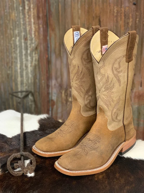 Men's cowboy boots with a rubber sole for tractionAnderson Bean Tan Sinsation Western Boot