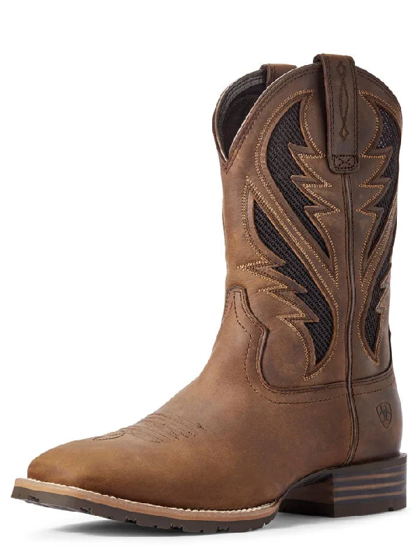 Men's genuine leather cowboy boots with a pointed toeAriat 10031454 Mens Hybrid VentTEK Western Boot Distressed Tan Men's genuine leather cowboy boots with a pointed toeAriat 10031454 Mens Hybrid VentTEK Western Boot Distressed Tan