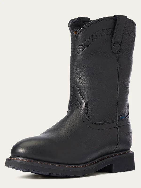 Men's cowboy boots with a heel guardAriat 10034142 Mens Sierra Waterproof Work Boot Black Men's cowboy boots with a heel guardAriat 10034142 Mens Sierra Waterproof Work Boot Black