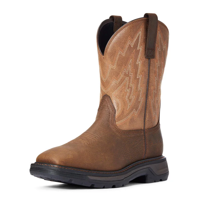 Vintage - style men's cowboy boots with a square toeAriat Big Rig Work Boot