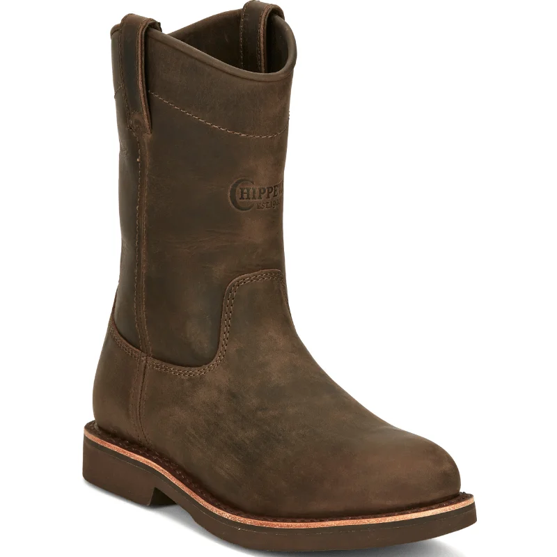 Men's cowboy boots with a high - heeled designChippewa Men's Classic 2.0 Brown Round Toe Western Boots NC2075 Men's cowboy boots with a high - heeled designChippewa Men's Classic 2.0 Brown Round Toe Western Boots NC2075
