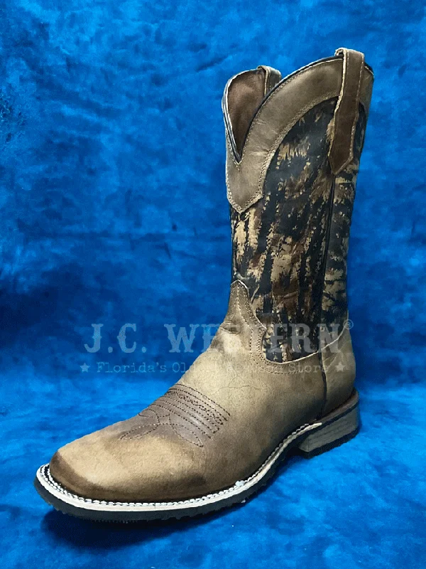 Men's cowboy boots with a leather sole for a classic lookCircle G L6083 Mens Camo Printed Shaft Wide Square Toe Boot Tan Men's cowboy boots with a leather sole for a classic lookCircle G L6083 Mens Camo Printed Shaft Wide Square Toe Boot Tan