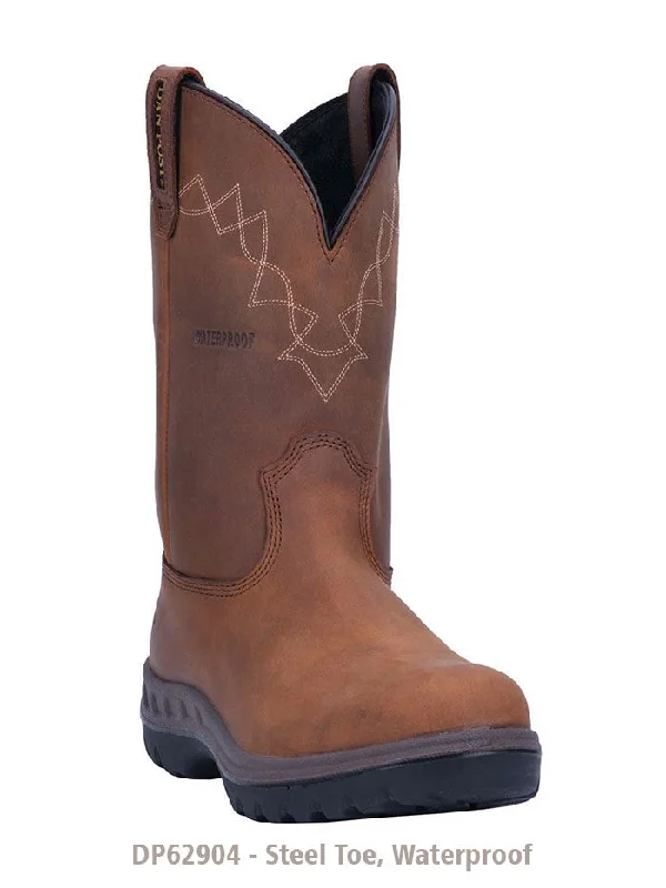 Men's cowboy boots with a pull - on strapDan Post DP62904 Mens Cummings Waterproof Steel Toe Work Boot Tan - B Men's cowboy boots with a pull - on strapDan Post DP62904 Mens Cummings Waterproof Steel Toe Work Boot Tan - B