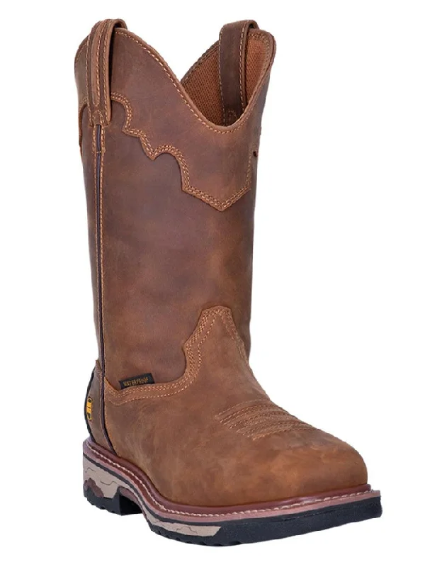 Vintage - style men's cowboy boots with a square toeDan Post DP69482 Mens Blayde Steel Toe Work Boots Saddle Tan - B Vintage - style men's cowboy boots with a square toeDan Post DP69482 Mens Blayde Steel Toe Work Boots Saddle Tan - B