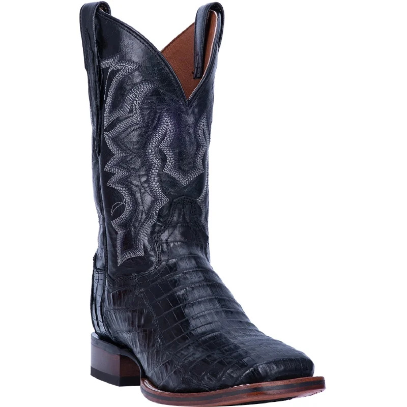 Men's cowboy boots with a pull - on strapDan Post Mens Black Kingsly 11in Cowboy Boots Caiman Men's cowboy boots with a pull - on strapDan Post Mens Black Kingsly 11in Cowboy Boots Caiman