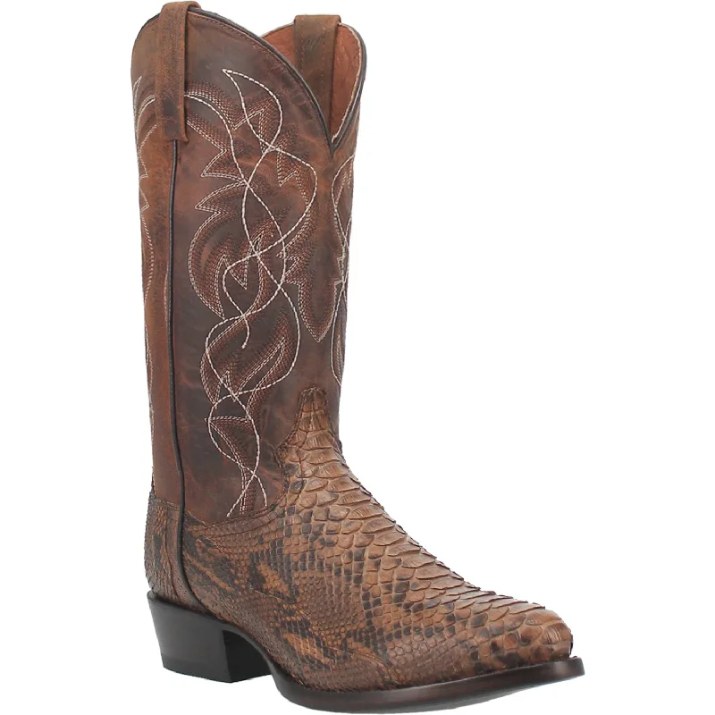 Men's cowboy boots with a silver - toned buckleDan Post Mens Tan/Bay Apache Cowboy Boots Snake Skin R Toe Men's cowboy boots with a silver - toned buckleDan Post Mens Tan/Bay Apache Cowboy Boots Snake Skin R Toe