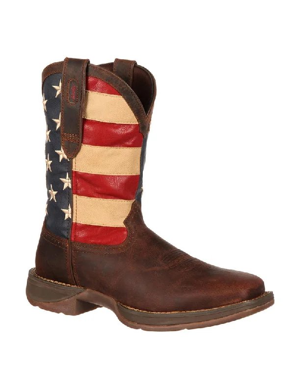 Men's cowboy boots with a heel guardDurango DB5554 Mens Patriotic Pull On Boot - B Men's cowboy boots with a heel guardDurango DB5554 Mens Patriotic Pull On Boot - B