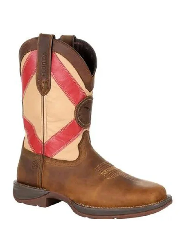 Men's cowboy boots with a scalloped edgeDurango DDB0233 Mens Florida State Flag Western Boot Saddle Brown Men's cowboy boots with a scalloped edgeDurango DDB0233 Mens Florida State Flag Western Boot Saddle Brown