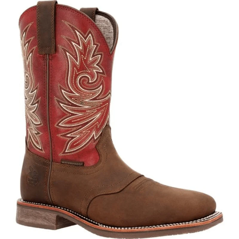 Vintage - style men's cowboy boots with a square toeGeorgia Boot Men's Carbo-Tec Elite Brown Waterproof Western Work Boots GB00526 Vintage - style men's cowboy boots with a square toeGeorgia Boot Men's Carbo-Tec Elite Brown Waterproof Western Work Boots GB00526