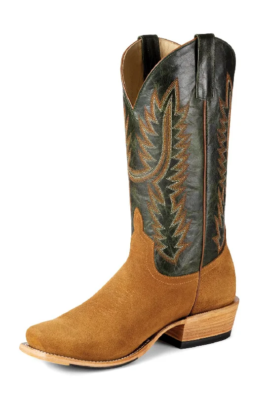 Men's cowboy boots with a high - heeled designHorse Power Mens Emerald Explosion Camel Suede Cowboy Boots Men's cowboy boots with a high - heeled designHorse Power Mens Emerald Explosion Camel Suede Cowboy Boots