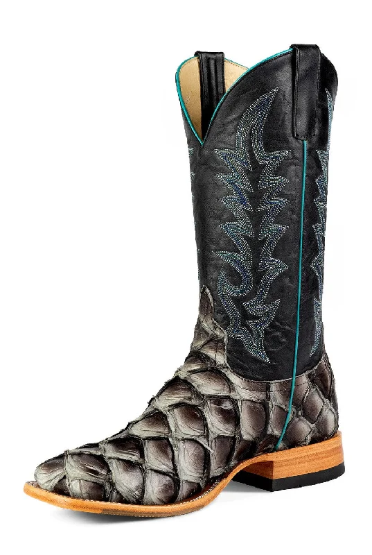 Men's cowboy boots with a concho belt detailHorse Power Blue Big Bass Mockingbird Western Boot Men's cowboy boots with a concho belt detailHorse Power Blue Big Bass Mockingbird Western Boot