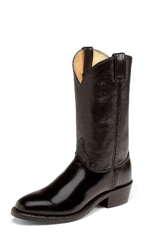 Western - style men's cowboy boots with intricate stitchingJustin Mens Black Calfskin Leather Western Boots 12in Melo-Veal Western - style men's cowboy boots with intricate stitchingJustin Mens Black Calfskin Leather Western Boots 12in Melo-Veal
