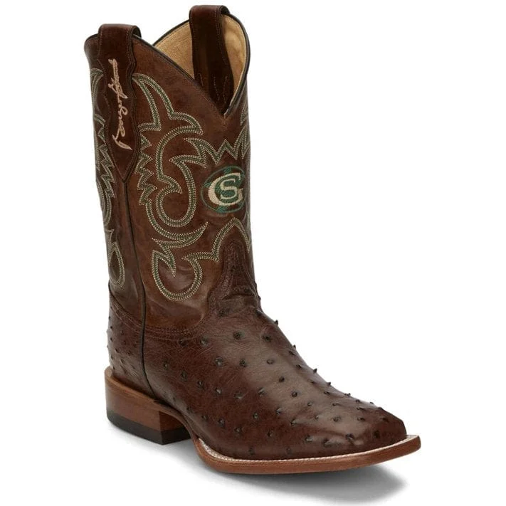 Men's cowboy boots with a scalloped edgeJustin Men's Poteet Tobacco Brown Full Quill Ostrich Western Boots GS5700 Men's cowboy boots with a scalloped edgeJustin Men's Poteet Tobacco Brown Full Quill Ostrich Western Boots GS5700