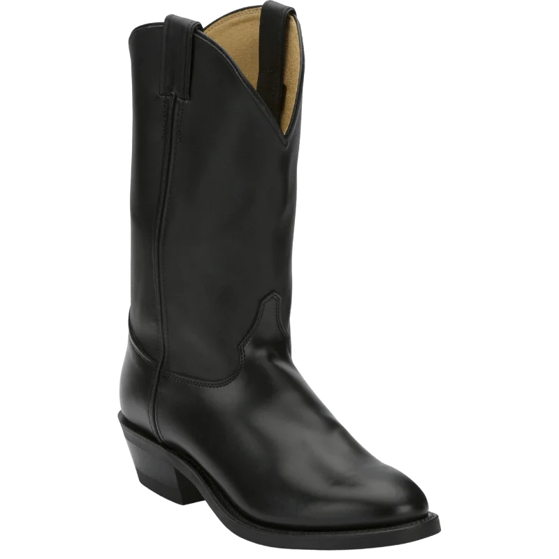 Men's cowboy boots with a high - heeled designJustin Men's Tobias Black Round Toe Western Boots 3040 Men's cowboy boots with a high - heeled designJustin Men's Tobias Black Round Toe Western Boots 3040