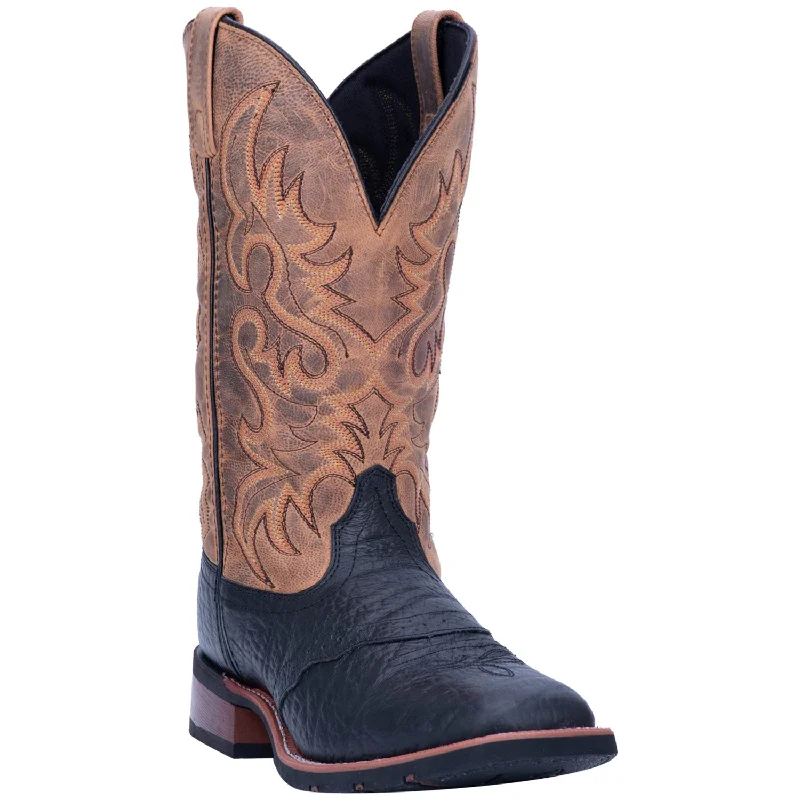 Men's cowboy boots with a heel guardLaredo Mens Topeka Cowboy Boots Leather Black/Tan Men's cowboy boots with a heel guardLaredo Mens Topeka Cowboy Boots Leather Black/Tan