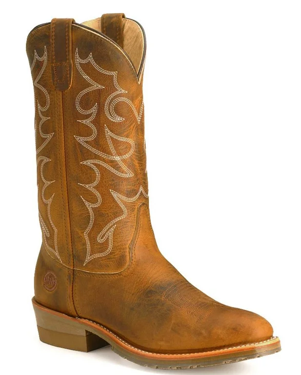 Men's cowboy boots with a tooled leather designDouble H  "Dylan" Work Western Boot