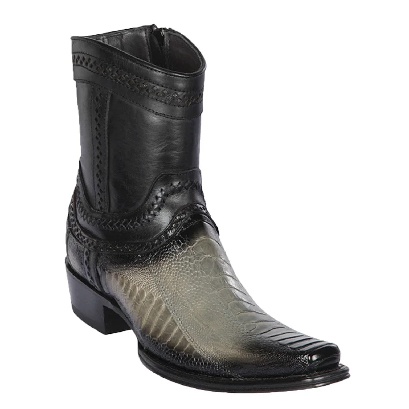 Men's ankle boots with a metallic accentMen's Los Altos Original Ostrich Leg Skin European Toe Short Boot 76B0538 Men's ankle boots with a metallic accentMen's Los Altos Original Ostrich Leg Skin European Toe Short Boot 76B0538