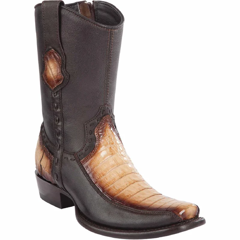 Faux leather men's ankle boots for a budget - friendly optionMen's Wild West Caiman Belly with Deer Dubai Toe Short Boot 279BF8215 Faux leather men's ankle boots for a budget - friendly optionMen's Wild West Caiman Belly with Deer Dubai Toe Short Boot 279BF8215