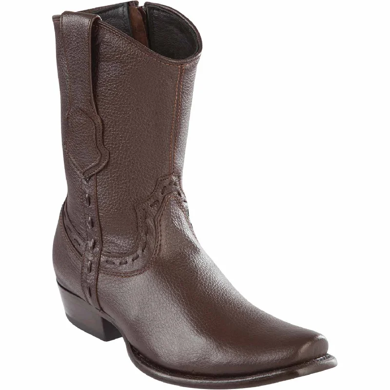 Suede men's ankle boots with a classic buckle designMen's Wild West Elk Skin Dubai Toe Short Boot 279B5107 Suede men's ankle boots with a classic buckle designMen's Wild West Elk Skin Dubai Toe Short Boot 279B5107