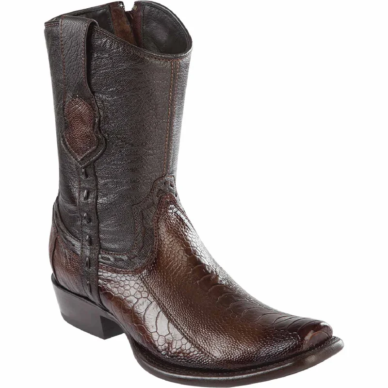 Combat - style men's ankle boots for a tough lookMen's Wild West Ostrich Leg Skin Dubai Toe Short Boot 279B0516 Combat - style men's ankle boots for a tough lookMen's Wild West Ostrich Leg Skin Dubai Toe Short Boot 279B0516