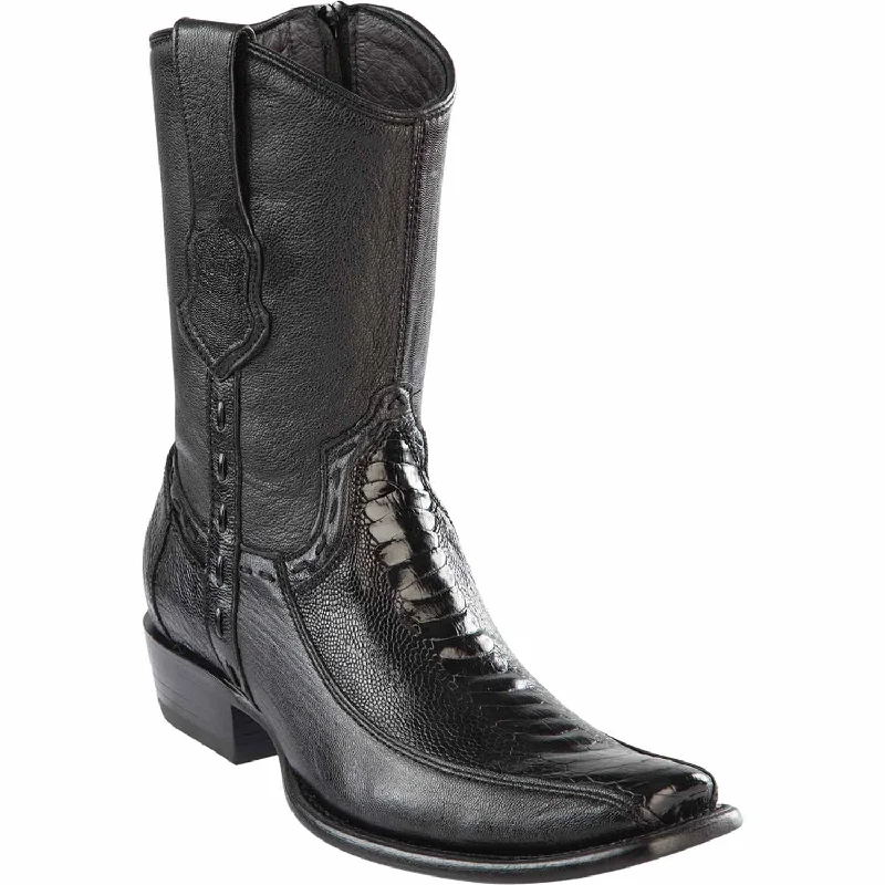 Vintage - inspired men's ankle boots with a round toeMen's Wild West Ostrich Leg with Deer Dubai Toe Short Boot 279BF0505 Vintage - inspired men's ankle boots with a round toeMen's Wild West Ostrich Leg with Deer Dubai Toe Short Boot 279BF0505