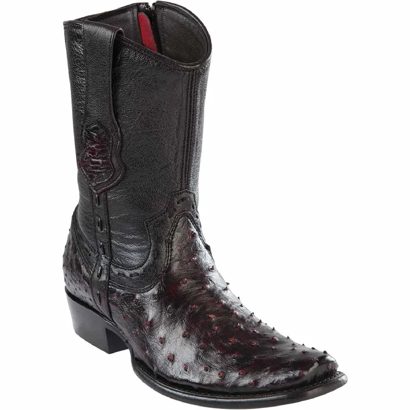 Lace - up men's ankle boots with a distressed finishMen's Wild West Ostrich Skin Dubai Toe Short Boot 279B0318 Lace - up men's ankle boots with a distressed finishMen's Wild West Ostrich Skin Dubai Toe Short Boot 279B0318