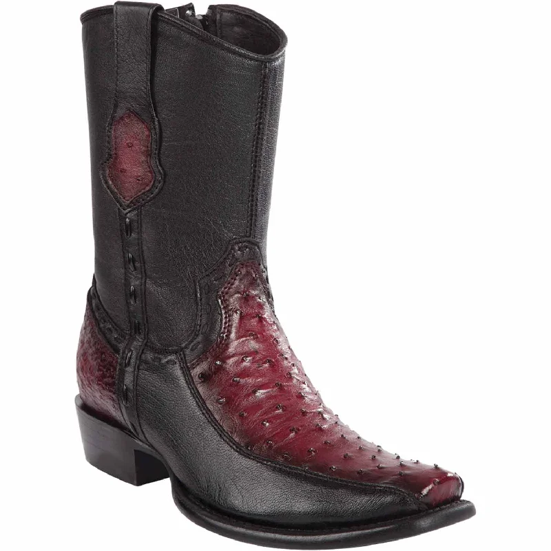 Vintage - inspired men's ankle boots with a round toeMen's Wild West Ostrich with Deer Dubai Toe Short Boot 279BF0343 Vintage - inspired men's ankle boots with a round toeMen's Wild West Ostrich with Deer Dubai Toe Short Boot 279BF0343