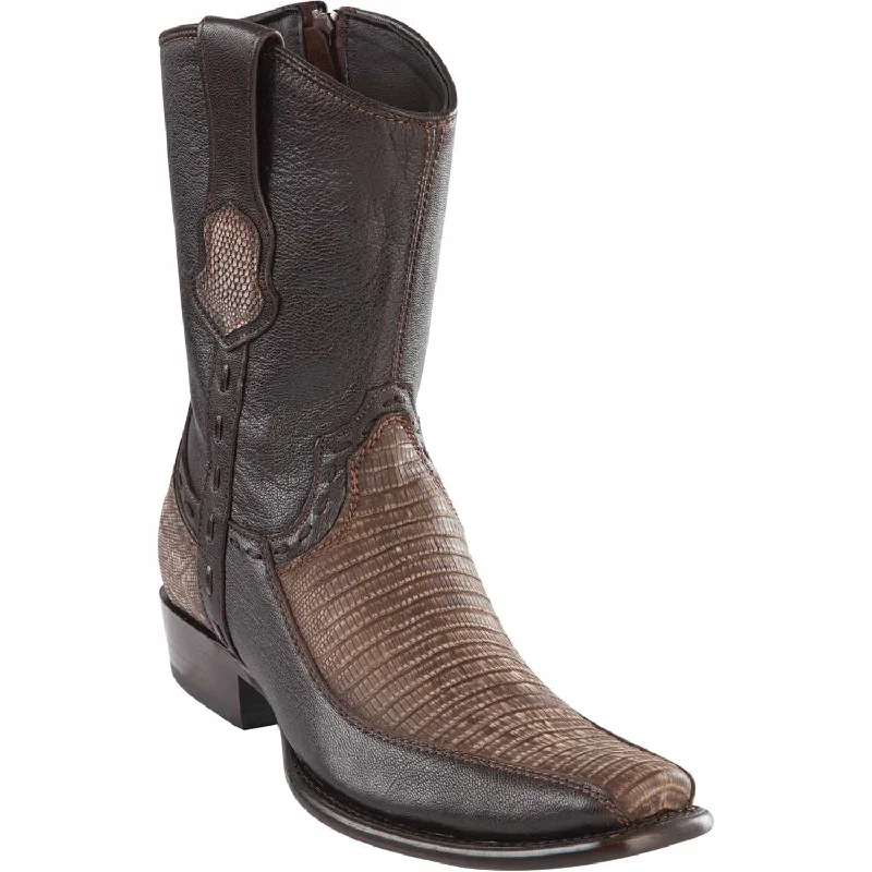 Combat - style men's ankle boots for a tough lookMen's Wild West Teju Lizard with Deer Dubai Toe Short Boot 279BF0735 Combat - style men's ankle boots for a tough lookMen's Wild West Teju Lizard with Deer Dubai Toe Short Boot 279BF0735