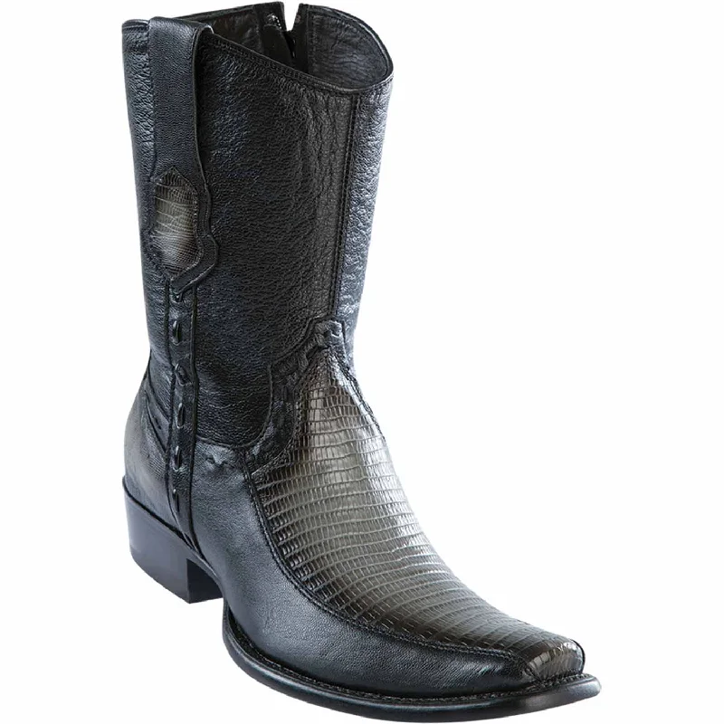 Men's ankle boots with a high - traction sole for safetyMen's Wild West Teju Lizard with Deer Dubai Toe Short Boot 279BF0738