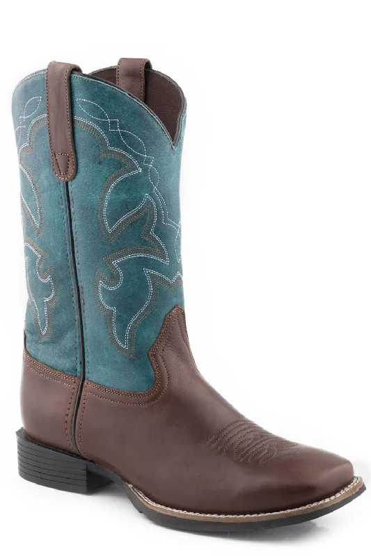 Men's cowboy boots with a tooled leather designRoper Mens Brown/Teal Green Leather Monterey Cowboy Boots Men's cowboy boots with a tooled leather designRoper Mens Brown/Teal Green Leather Monterey Cowboy Boots