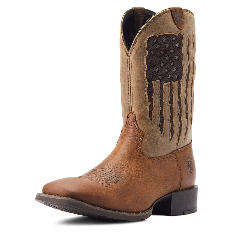 Men's cowboy boots with a suede shaftAriat Sport My Country VentTEK Western Boot