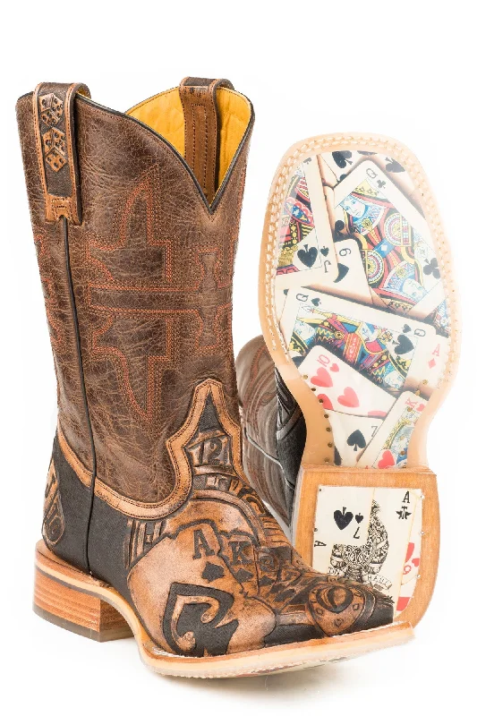 Men's cowboy boots in a dark brown leatherTin Haul Mens Brown Leather The Gambler Cowboy Boots Men's cowboy boots in a dark brown leatherTin Haul Mens Brown Leather The Gambler Cowboy Boots