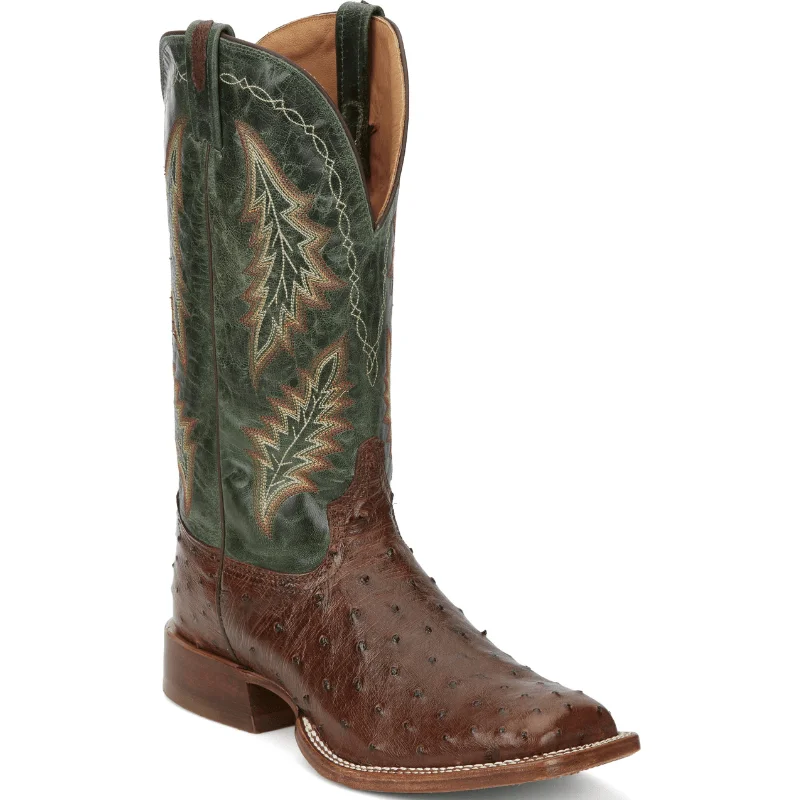 Men's cowboy boots with a silver - toned buckleTony Lama Men's Hayden Bourbon Brown Ostrich Exotic Western Boots EP8270 Men's cowboy boots with a silver - toned buckleTony Lama Men's Hayden Bourbon Brown Ostrich Exotic Western Boots EP8270