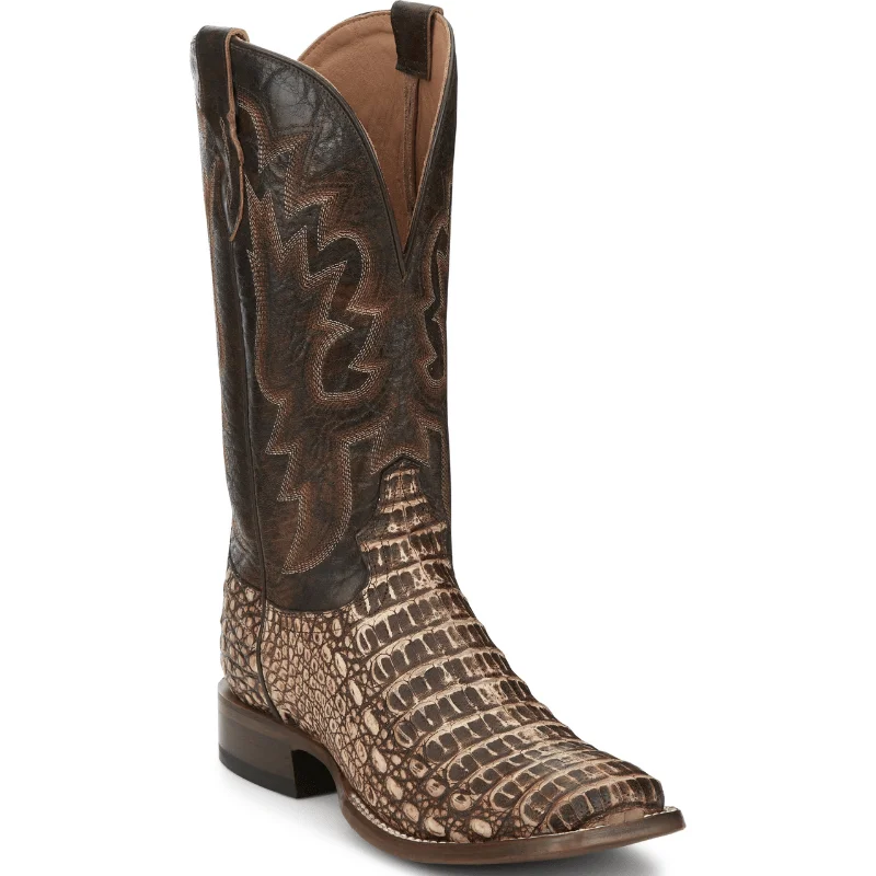 Men's cowboy boots with a snake - skin textureTony Lama Men's Mitcham Peanut Hornback Caiman Exotic Western Boots TL5259 Men's cowboy boots with a snake - skin textureTony Lama Men's Mitcham Peanut Hornback Caiman Exotic Western Boots TL5259